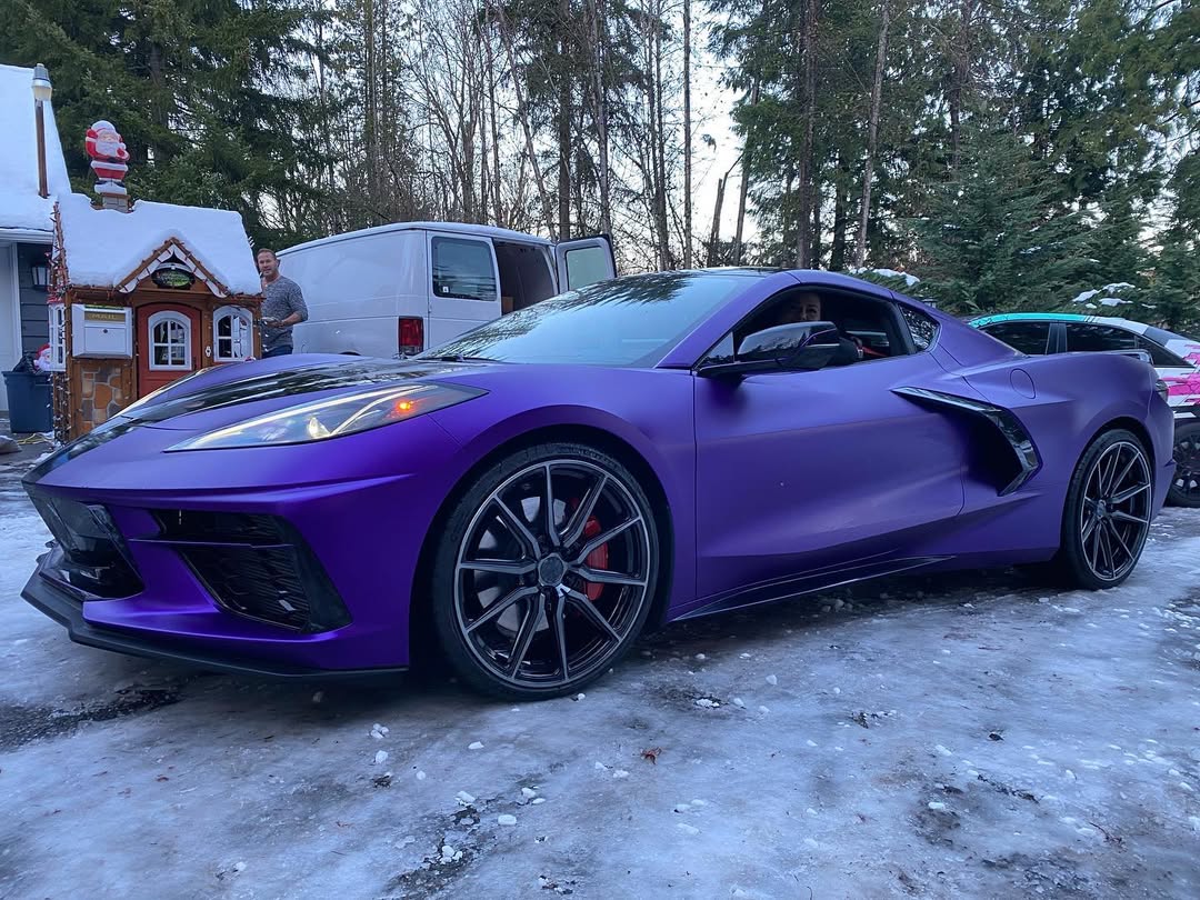 Purple Corvette full wrap by Wicked Wraps